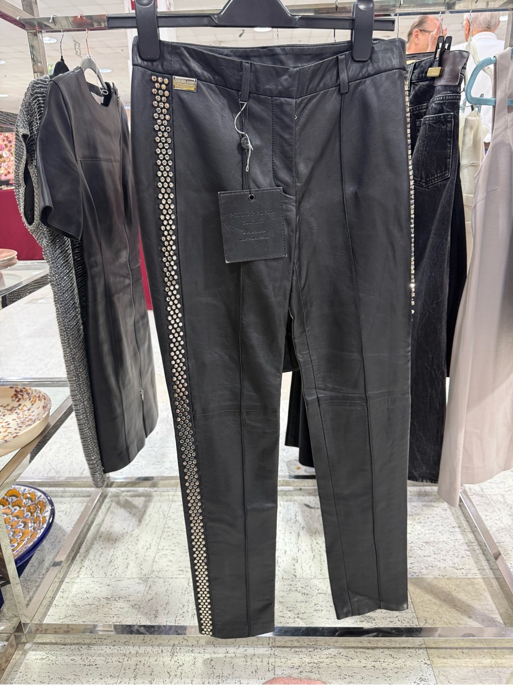 PHILIPP PLEIN COUTURE Leather Pants Size S Fit NWT MSRP $2304